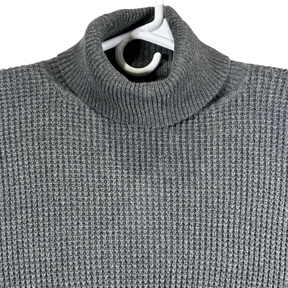Michael Michael Kors Gray Waffle Knit Turtleneck Sweater Womens Large Oversized